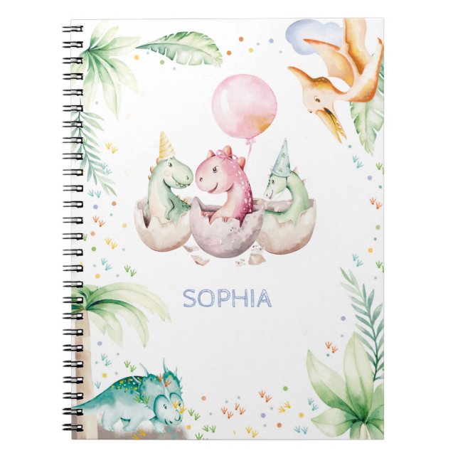 Cuaderno Portátil de fotos en espiral de dinosaurios person (Frente)