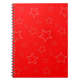 Cuaderno Portátil de fotos en espiral de estrellas rojas