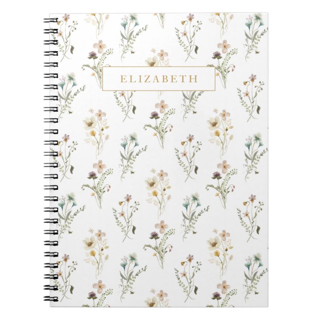 Cuaderno Portátil de fotos en espiral de flores silvestres (Frente)