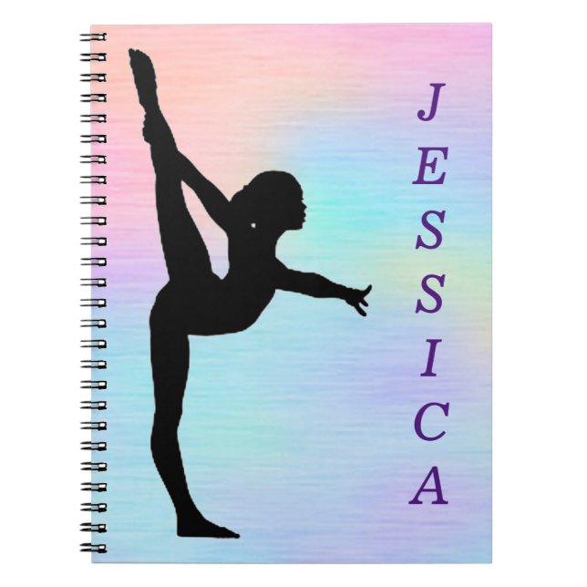 Cuaderno Portátil de fotos en espiral de gimnasia de chicas (Frente)