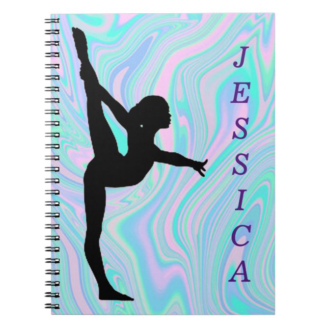 Cuaderno Portátil de fotos en espiral de gimnasia de chicas (Frente)