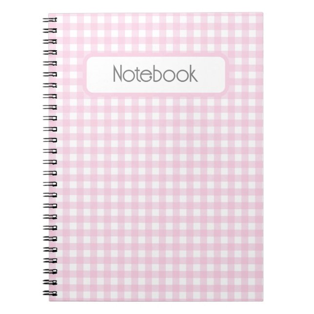 Cuaderno Portátil de fotos en espiral de Gingham de Faye y  (Frente)