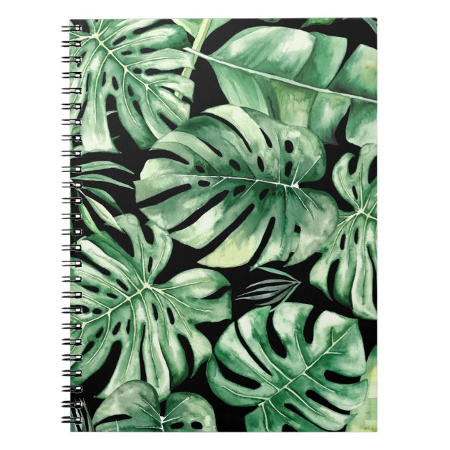 Cuaderno Portátil de fotos en espiral de hoja de Monstera (Frente)