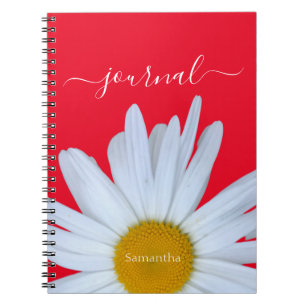 Cuaderno Portátil de fotos en espiral del diario rojo Daisy