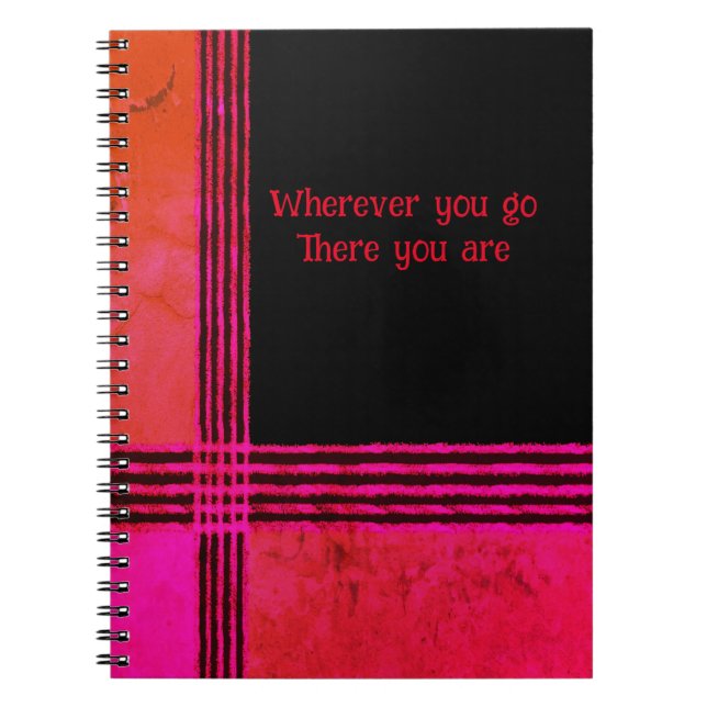 Cuaderno Portátil de fotos en espiral Naranja y rosa calien (Frente)