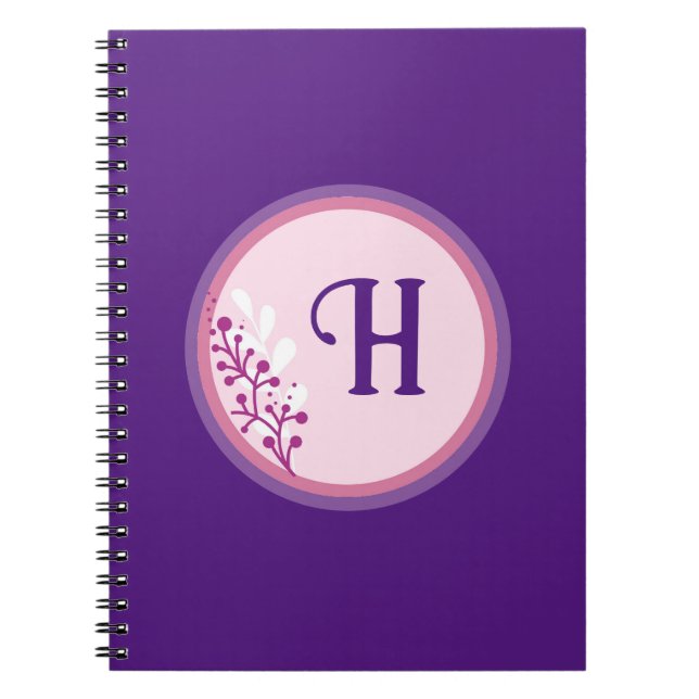 Cuaderno Portátil de fotos espirales - Añadir su inicial -  (Frente)