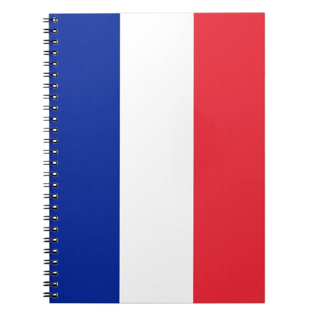Cuaderno Portátil de fotos espirales de bandera de Francia (Frente)