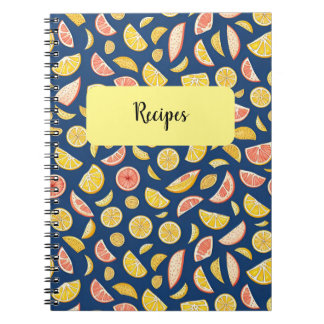 Cuaderno Portátil de fotos espirales de limón y Naranjas