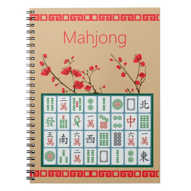 Cuaderno Portátil de fotos espirales de Mahjong (Frente)