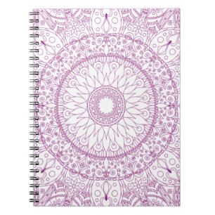 Cuaderno Portátil de fotos espirales de Mandala morada