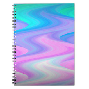 Cuaderno Portátil de fotos espirales de ondas de pavo real