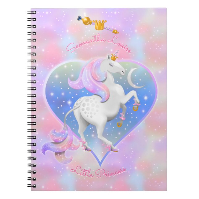 Cuaderno Portátil de fotos espirales de unicornio de recién (Frente)