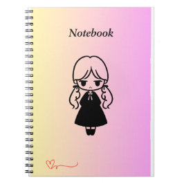Cuaderno Portátil de fotos espirales del Chica de Kawaii