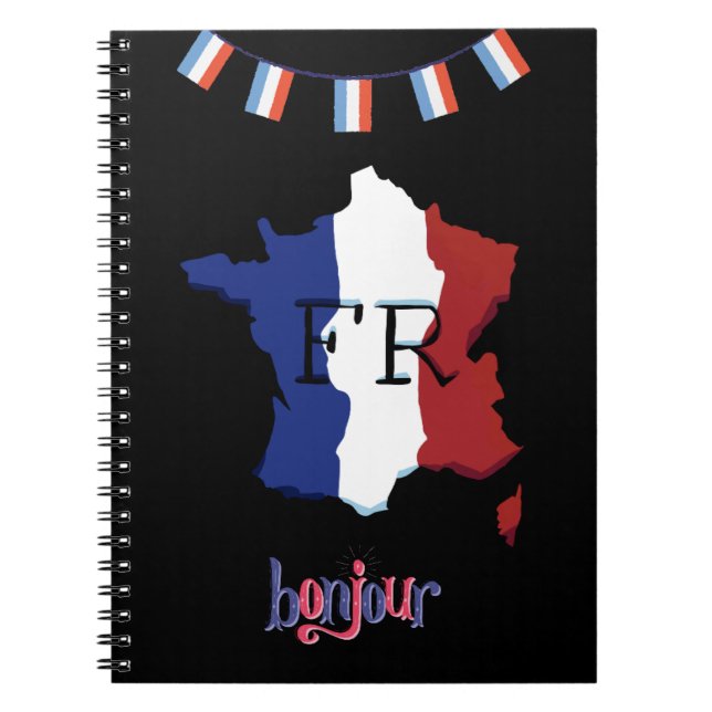 Cuaderno Portátil de fotos espirales - tema francés (Frente)