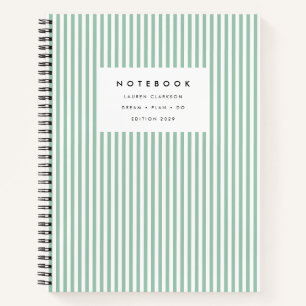 Cuaderno Portátil de franja vertical verde claro