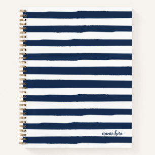 Cuaderno Portátil de franjas azules personalizadas