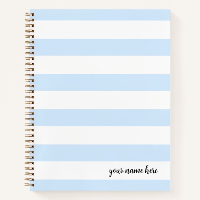 Cuaderno Portátil de franjas azules personalizadas (Anverso)