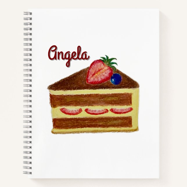 Cuaderno Portátil de fresa personalizada Cheesecake Deluxe (Anverso)