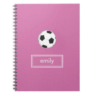 Cuaderno Portátil de fútbol (rosa)