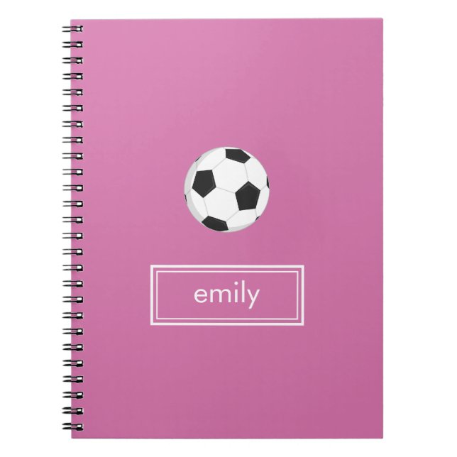 Cuaderno Portátil de fútbol (rosa) (Frente)