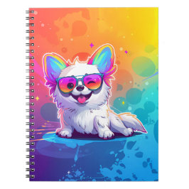 Cuaderno Portátil de gafas de sol de perro blanco