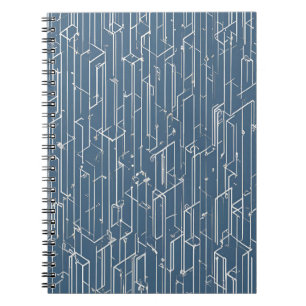 Cuaderno Portátil de Geometría de huella azul - Diseño eleg