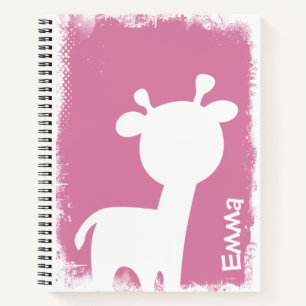 Cuaderno Portátil de guijarros y ciervos rosados con nombre