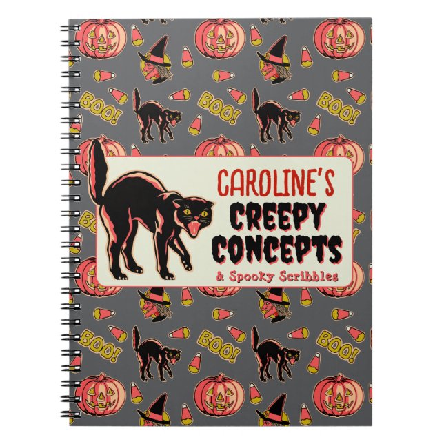 Cuaderno Portátil de Halloween de época (Frente)