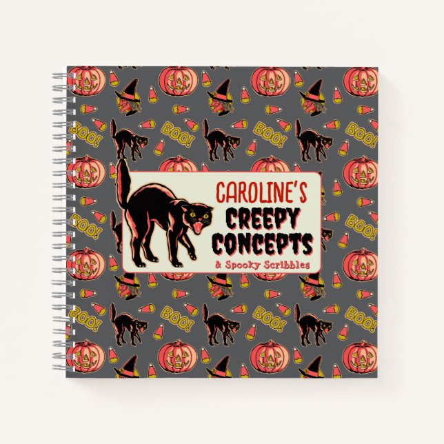 Cuaderno Portátil de Halloween de época (Anverso)