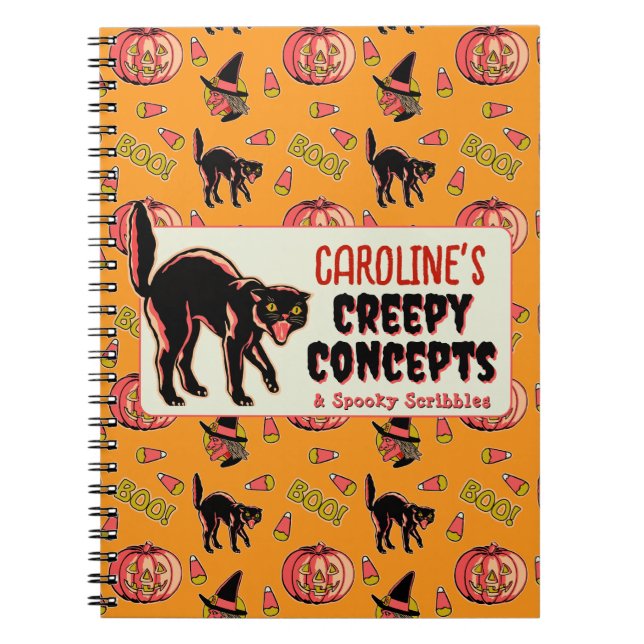 Cuaderno Portátil de Halloween de época (Frente)