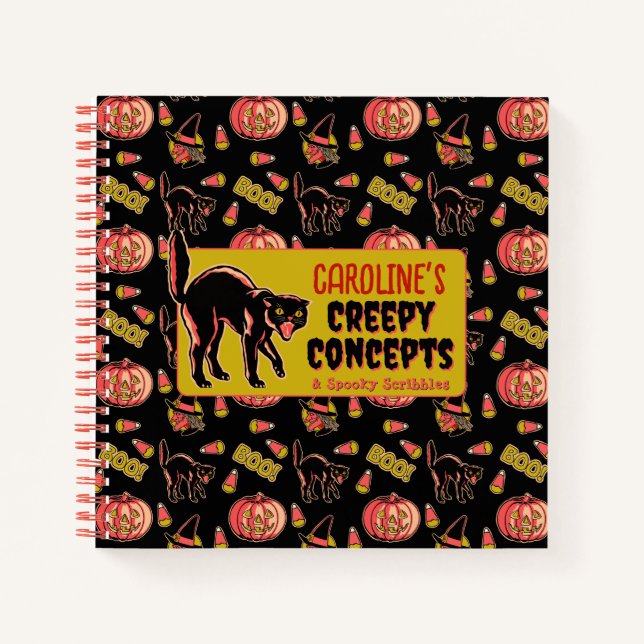 Cuaderno Portátil de Halloween de época (Anverso)