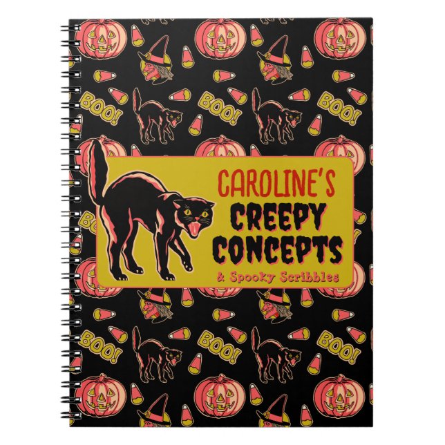 Cuaderno Portátil de Halloween de época (Frente)