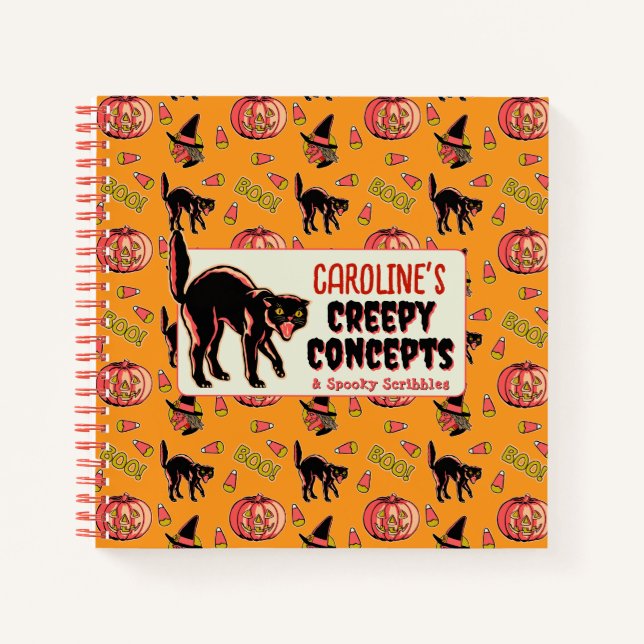 Cuaderno Portátil de Halloween de época (Anverso)