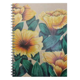 Cuaderno Portátil de hibiscos amarillos
