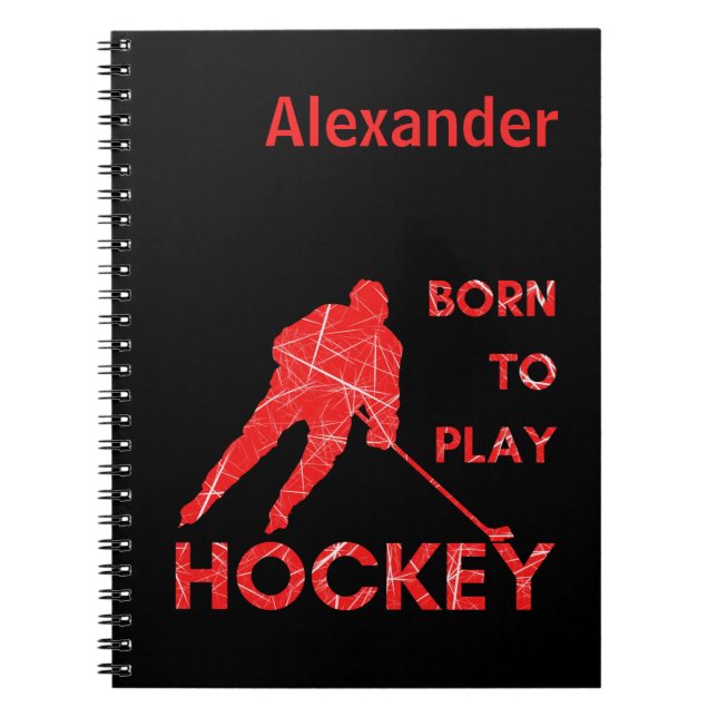 Cuaderno Portátil de hockey sobre hielo Nacido para jugar a (Frente)
