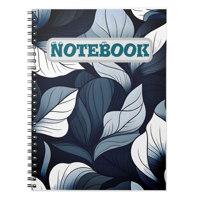 Cuaderno Portátil de hoja de serenidad azul (Frente)