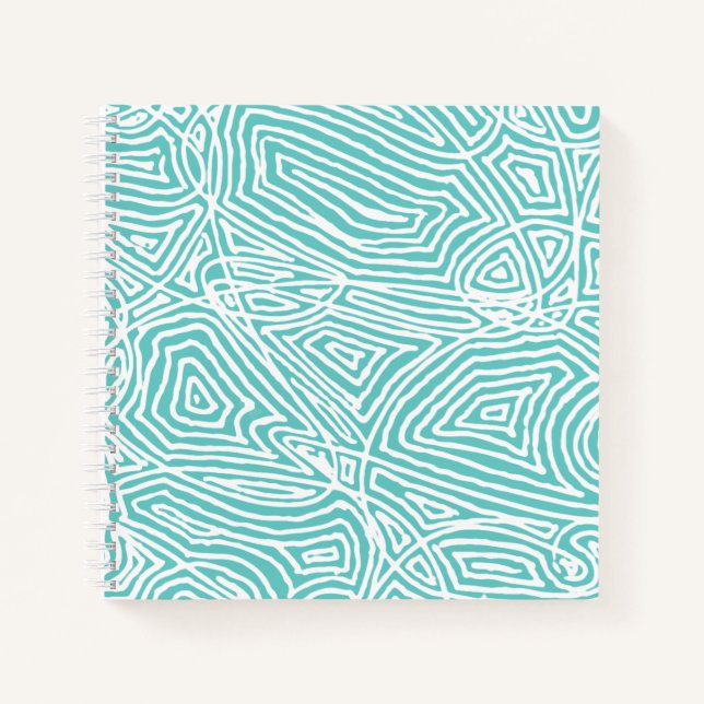 Cuaderno Portátil de huella digital verde azulada (Anverso)