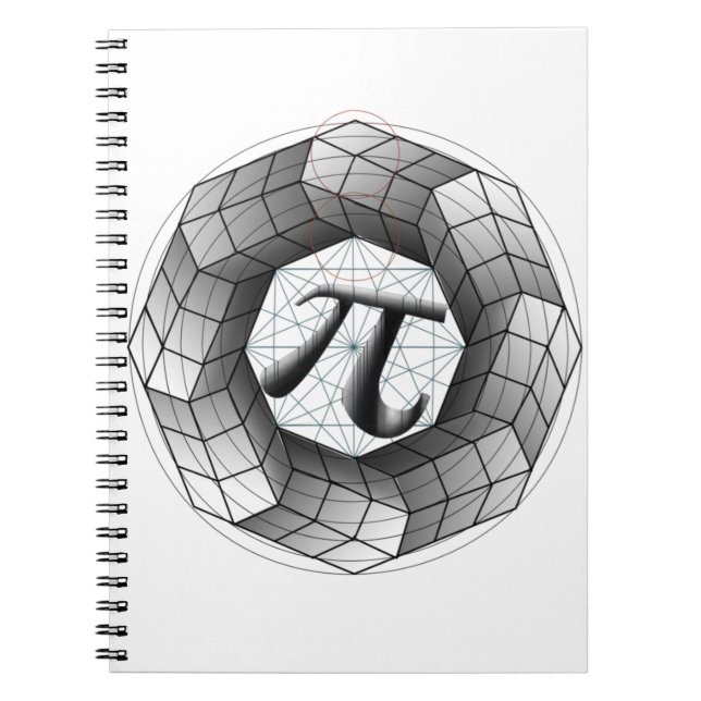 Cuaderno Portátil de ilusión óptica de Pi Day para amantes  (Frente)