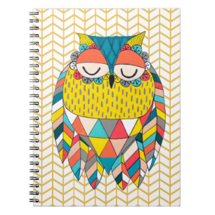 Cuaderno Portátil de Ilustracion de búho moderno tribal azt