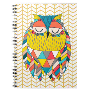 Cuaderno Portátil de Ilustracion de búho moderno tribal azt