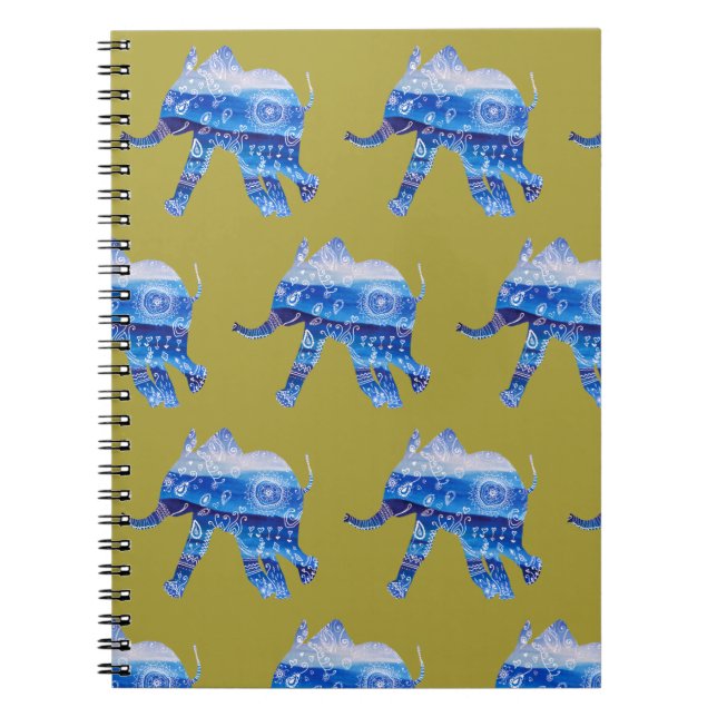 Cuaderno Portátil de Ilustracion de elefante para bebé Mand (Frente)
