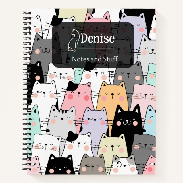 Cuaderno Portátil de Ilustracion de gato sin inconvenientes (Anverso)