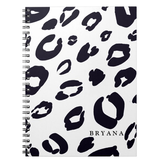 Cuaderno Portátil de impresión Cheetah de leopardo negro (C (Frente)