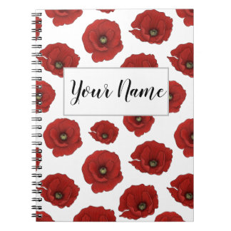 Cuaderno Portátil de impresión de amapola personalizado