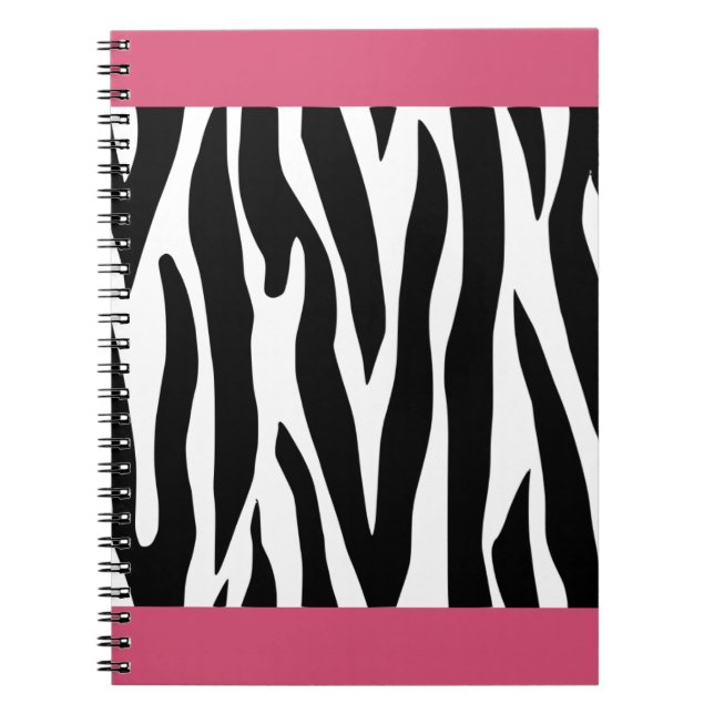 Cuaderno Portátil de impresión de cebra rosa (Frente)