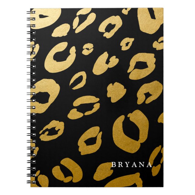 Cuaderno Portátil de impresión de Cheetah Leopard Gold (CUA (Frente)