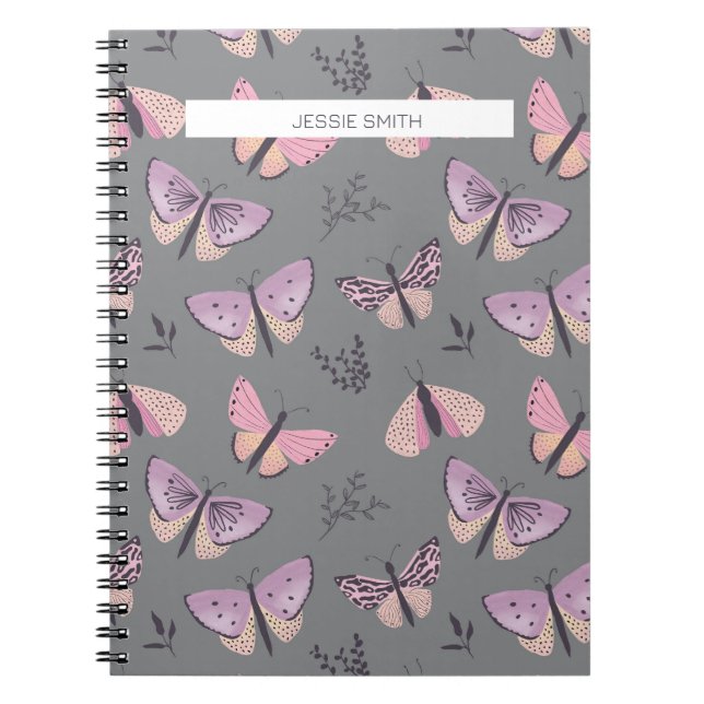 Cuaderno Portátil de impresión de mariposa de bonito (Frente)