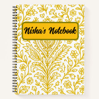 Cuaderno Portátil de impresión floral personalizada de pais
