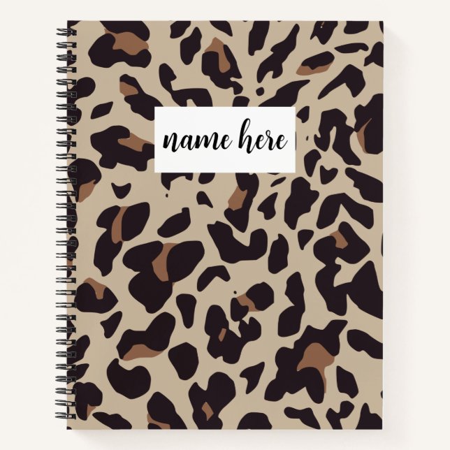 Cuaderno Portátil de impresión Leopardo personalizado (Anverso)