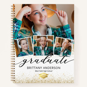 Cuaderno Portátil de invitado de graduación fotográfica Gol